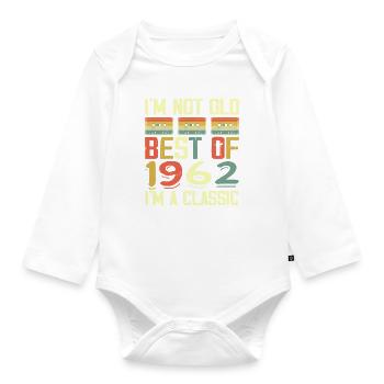 1962 I'm Not Old I'm Classic Vintage 1962 Geburtstag - Baby Bio-Langarm-Body - Weiß - Vorne