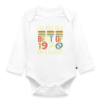 1970 I'm Not Old I'm Classic Vintage 1970 Geburtstag - Baby Bio-Langarm-Body - Weiß - Vorne