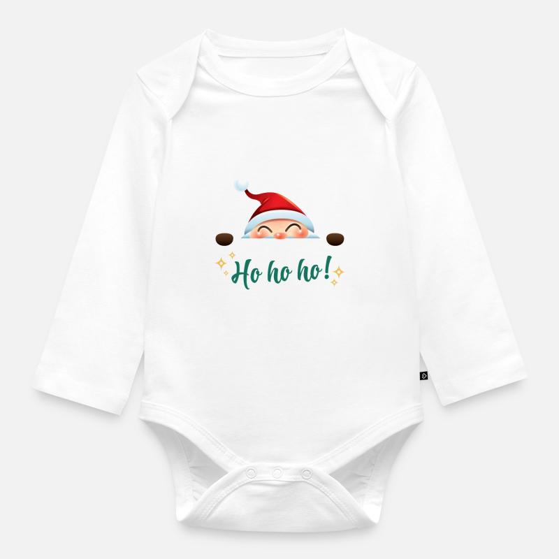 Ho,Ho,Ho! - Baby Bio-Langarm-Body - Weiß