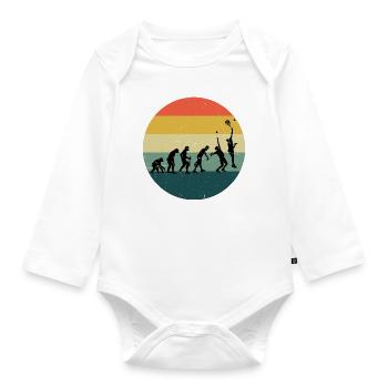 Men's Paddle Tennis Paddle Paddle Racket - Organic Longsleeve Baby Bodysuit - white - Front