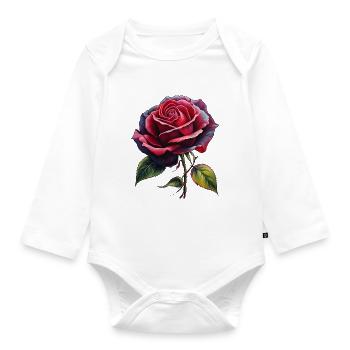 An Eternal Rose - Organic Longsleeve Baby Bodysuit - white - Front