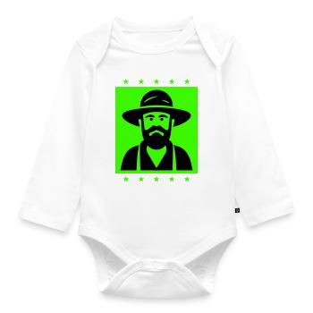 Agriculteur Silhouette de fermier - Body Bébé bio manches longues - blanc - Devant