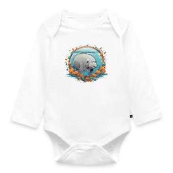 Dugong mein Spirit Animal ich liebe Manatees - Baby Bio-Langarm-Body - Weiß - Vorne