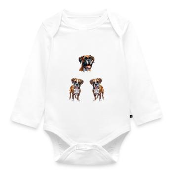 Was ist besser als ein Boxer Zwei Boxer - Baby Bio-Langarm-Body - Weiß - Vorne
