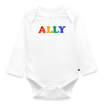 Gay Pride Verbündeter - Baby Bio-Langarm-Body - Weiß - Vorne