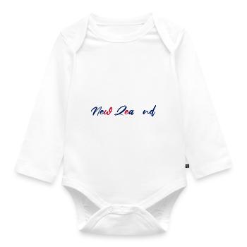 New Zealand Holiday Gift Idea Funny Saying - Organic Longsleeve Baby Bodysuit - white - Front