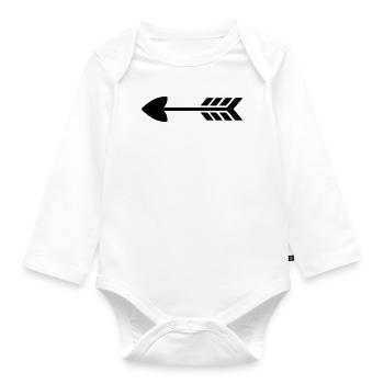 Herz-Pfeil - Baby Bio-Langarm-Body - Weiß - Vorne