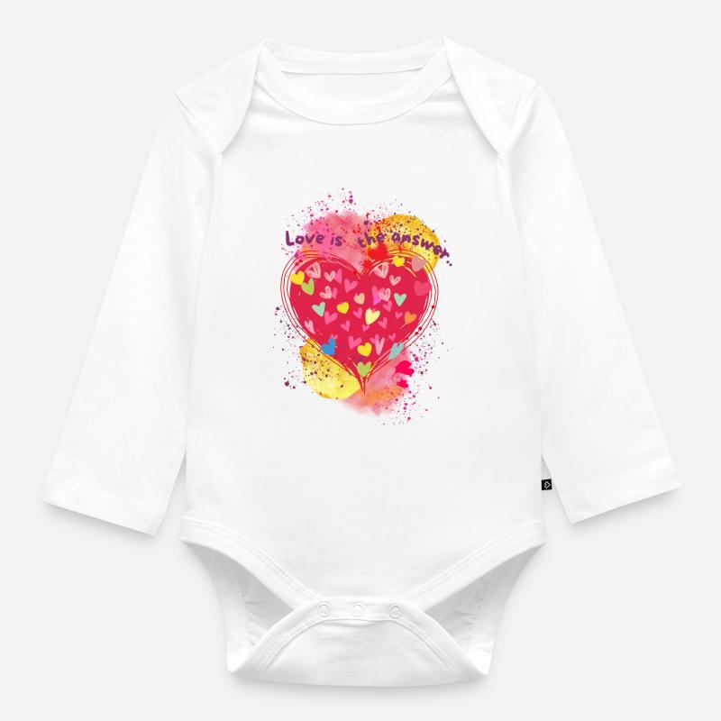 Love is the answer.. - Baby Bio-Langarm-Body - Weiß