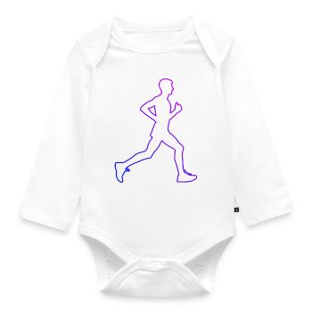 Cross Country Running Course Jogging Femme - Body Bébé bio manches longues - blanc - Devant