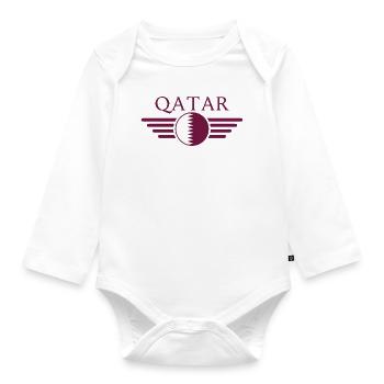 Ich liebe Katar, Eleganz Stil Design - Baby Bio-Langarm-Body - Weiß - Vorne