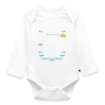 Il était une fois un roi. Juillet 1974 Anniversaire - Body Bébé bio manches longues - blanc - Devant