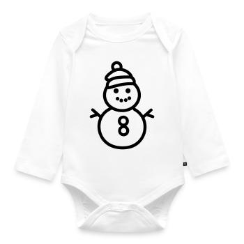 Bonhomme de neige - Body Bébé bio manches longues - blanc - Devant