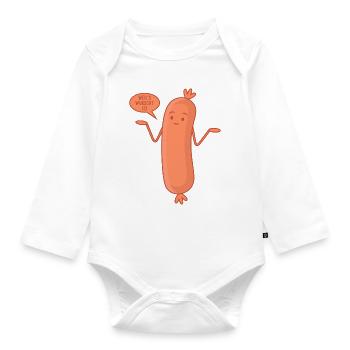 Wurst Bockwurscht Egal Bockwurst Weil's wurscht is - Baby Bio-Langarm-Body - Weiß - Vorne