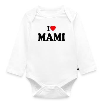I love mami - Baby Bio-Langarm-Body - Weiß - Vorne
