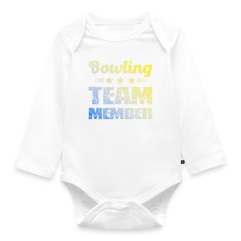 Bowling Team - Baby Bio-Langarm-Body - Weiß - Vorne