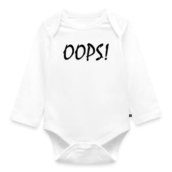 Oops - Organic Longsleeve Baby Bodysuit - white - Front