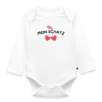 Mein Schatz Ich liebe Dich Lieblingsmensch - Baby Bio-Langarm-Body - Weiß - Vorne