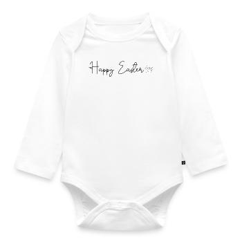 Happy Easter 🐰🌸 - Baby Bio-Langarm-Body - Weiß - Vorne