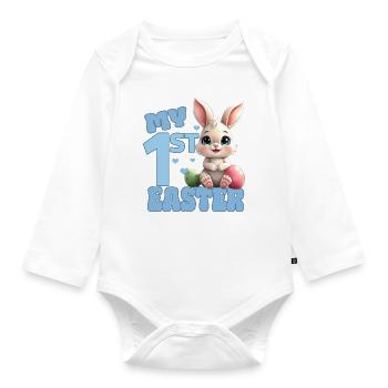Babys erstes Osterfest - Ostern Osterhase Osterei - Baby Bio-Langarm-Body - Weiß - Vorne