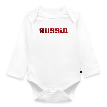 Russia - USSR - Russia - Organic Longsleeve Baby Bodysuit - white - Front