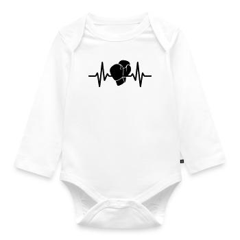 Battement de cœur de boxe - Body Bébé bio manches longues - blanc - Devant