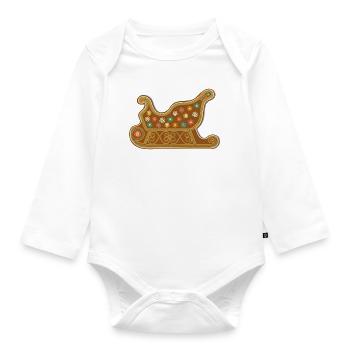 Süßer Lebkuchen Santa Claus Schlitten Weihnachten - Baby Bio-Langarm-Body - Weiß - Vorne