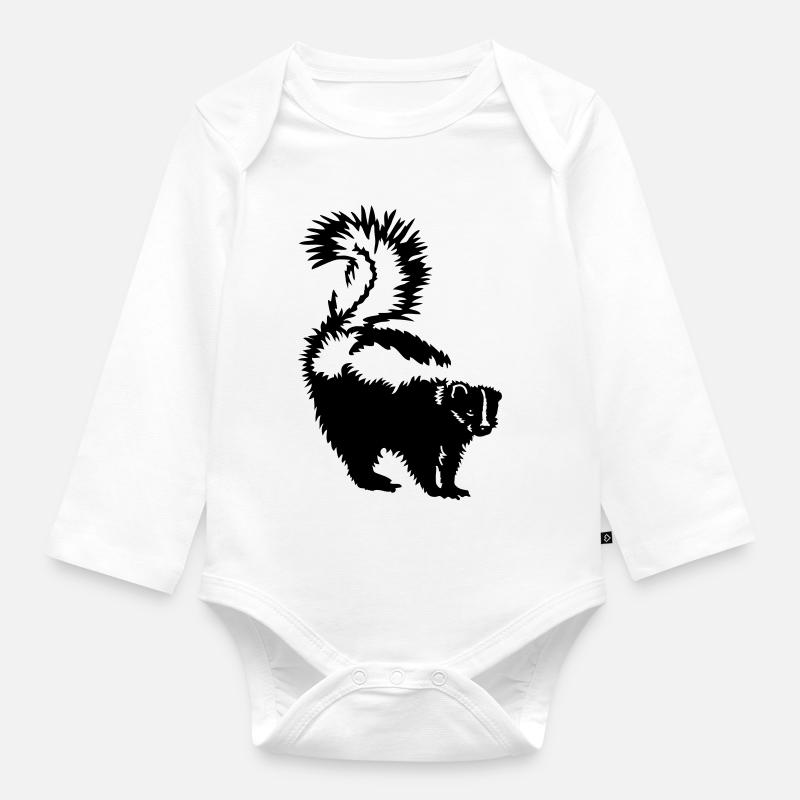 Stinktier - Baby Bio-Langarm-Body - Weiß