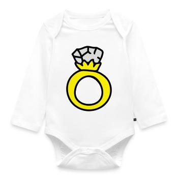 Ring - wedding ring 3 - Organic Longsleeve Baby Bodysuit - white - Front