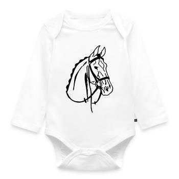 Cheval de selle - Body Bébé bio manches longues - blanc - Devant