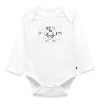 Die 10 Gebote des Mathe-Geschenks - Baby Bio-Langarm-Body - Weiß - Vorne