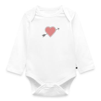 Herz - Baby Bio-Langarm-Body - Weiß - Vorne