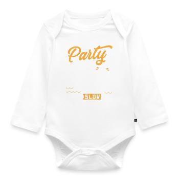 Party in Slow Motion - Pontoon Pontoon Floss boat - Organic Longsleeve Baby Bodysuit - white - Front