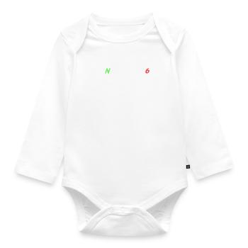 MOTORCYCLING: 1 N 2 3 4 5 6 - Organic Longsleeve Baby Bodysuit - white - Front