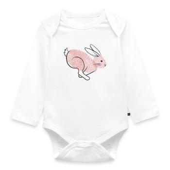 Cute bunny kids and baby shirt gift - Organic Longsleeve Baby Bodysuit - white - Front
