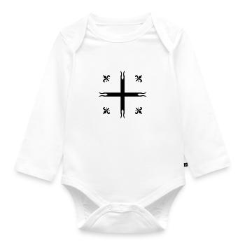 02 Croix Les Mousquetaires Rois - Body Bébé bio manches longues - blanc - Devant