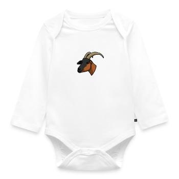 Goat, goat, head, drawing, gift idea - Organic Longsleeve Baby Bodysuit - white - Front
