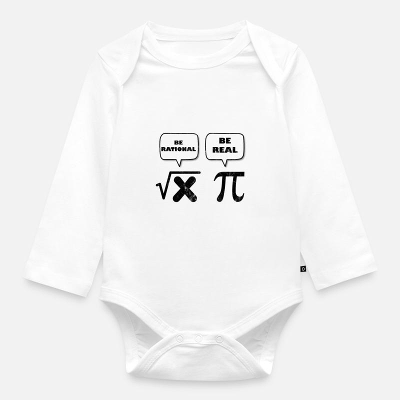 Math nerd - Organic Longsleeve Baby Bodysuit - white