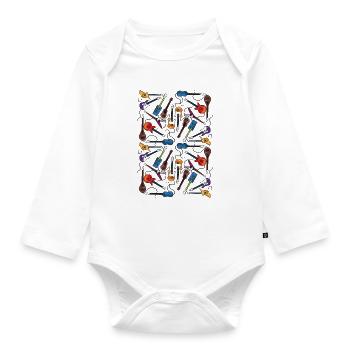 Drôle Guitar Player Guitarist Music Addiction Cadeau - Body Bébé bio manches longues - blanc - Devant