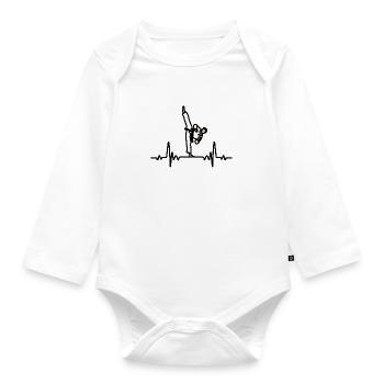 Heartbeat karate - Organic Longsleeve Baby Bodysuit - white - Front