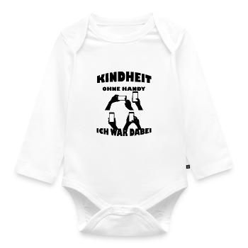 Childhood Mobile Phone - Organic Longsleeve Baby Bodysuit - white - Front