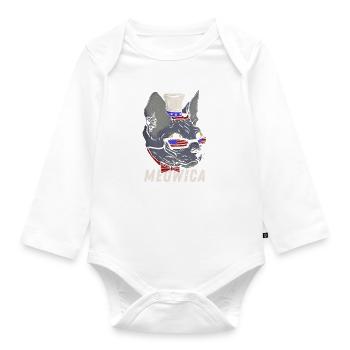 Meowica Merica Sphynx - Patriotic American Cat Pun - Organic Longsleeve Baby Bodysuit - white - Front