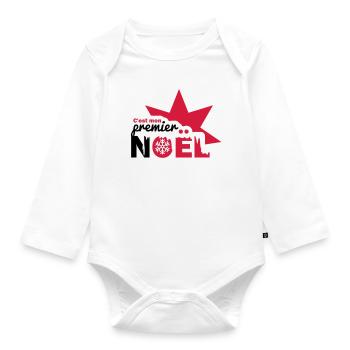 C'est mon premier Noël - Body Bébé bio manches longues - blanc - Devant