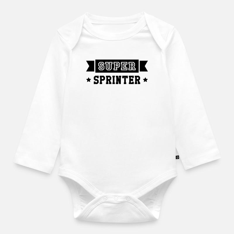 Leichtathletik / Sprint / Sprinter / Sprinterin - Baby Bio-Langarm-Body - Weiß