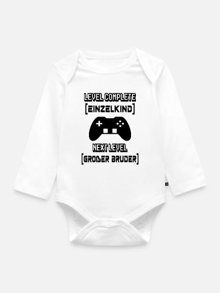 Großer Bruder - Baby Bio-Langarm-Body - Weiß
