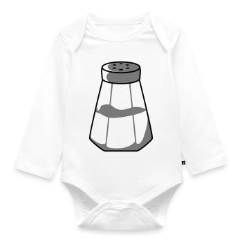 Salz Spender Design - Baby Bio-Langarm-Body - Weiß - Vorne