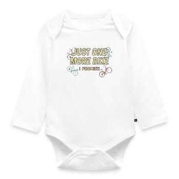 Just One More Bike I Promise - Funny Bike Cyclist - Organic Longsleeve Baby Bodysuit - white - Front