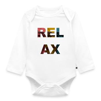 Relax / Dictons / Tendance - Body Bébé bio manches longues - blanc - Devant