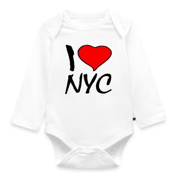 NEW YORK - Organic Longsleeve Baby Bodysuit - white - Front