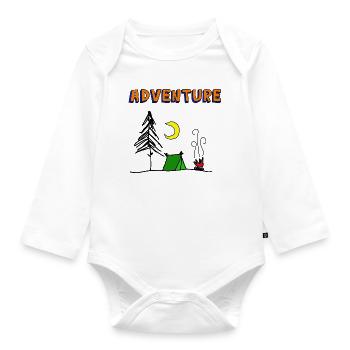 adventure - Organic Longsleeve Baby Bodysuit - white - Front