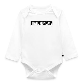 Graphique de citation hate Monday - Body Bébé bio manches longues - blanc - Devant